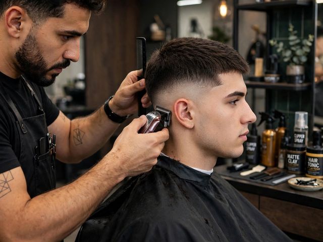 Barbeiro fazendo degradê